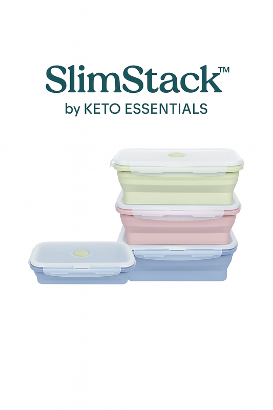 SlimStack™ Containers by Keto Essentials – Collapsible Silicone Food Storage